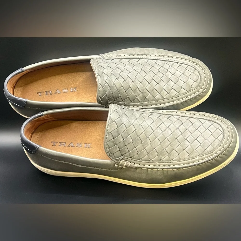 Trask - Mens Silas Loafers- Size:9M, Grey/Cream,‎ Pre-Owned